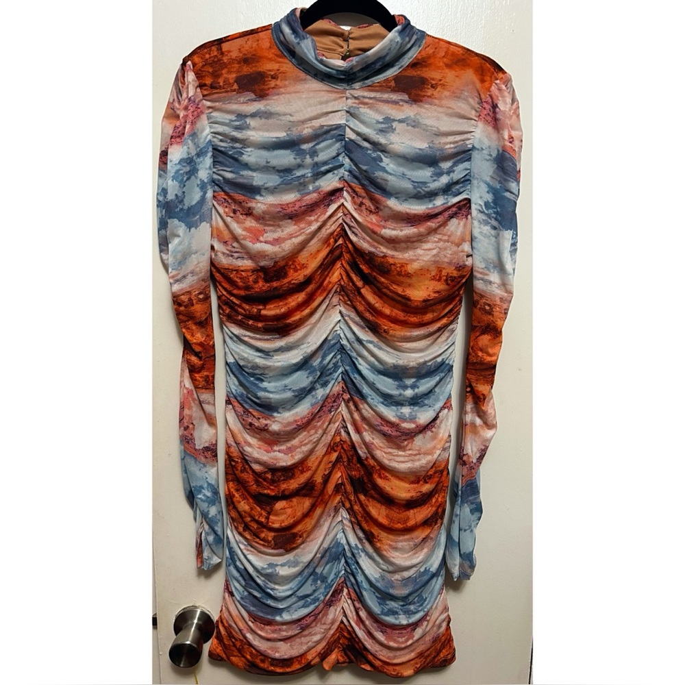 Blue & Orange Ombré Mini Dress